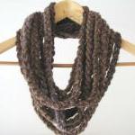 Brown Chuncky Infinite Loop Chain Necklace - Cowl..