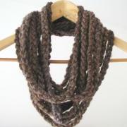 brown chuncky infinite loop chain necklace - cowl - Ready to ship