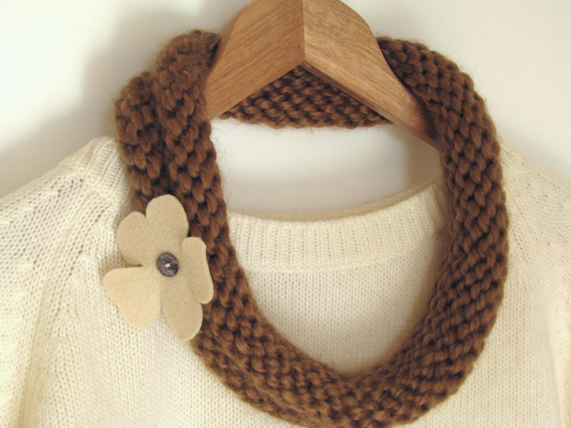 Brown Knitted Necklace - Ready To Ship